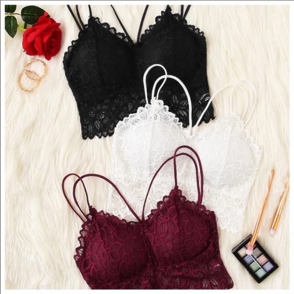 FLASH SALE🆕Sexy Lace Bralettes Red, White & Black - Picture 3 of 6